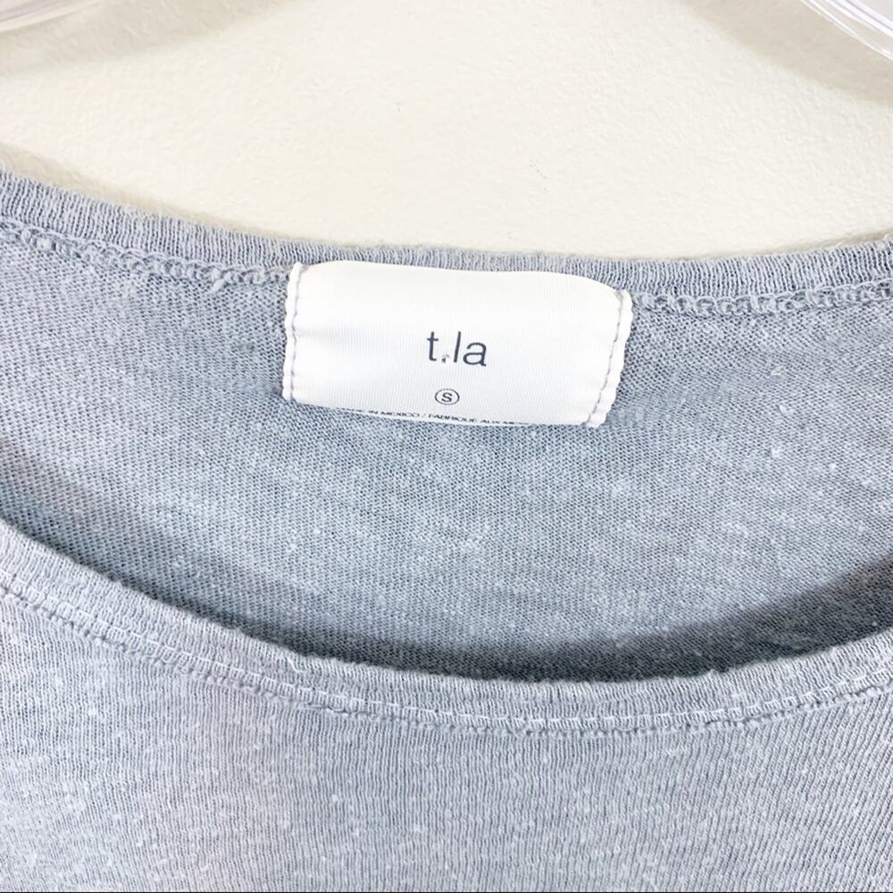 Anthropologie T.la Luna Gray Flutter Sleeve Top - Picture 3 of 5